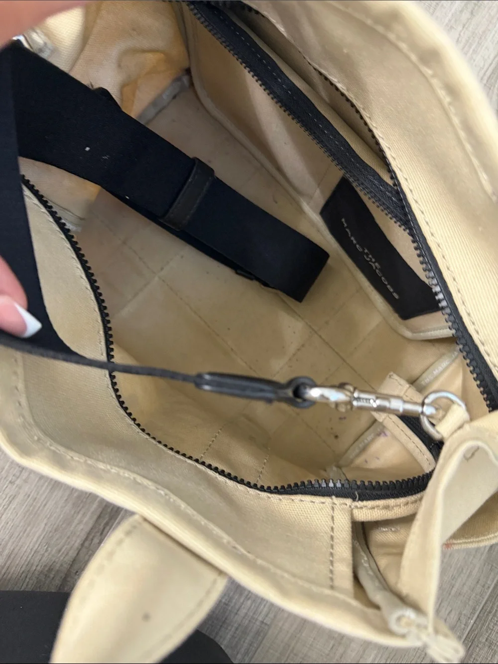 Marc Jacobs Canvas 'The Tote Bag' in Beige with Black Strap